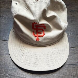 Beige Cap with Red Embroidery